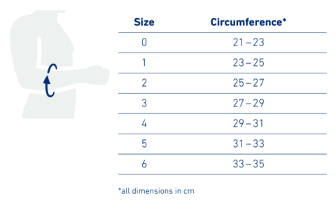 epitrain elbow brace sizing chart